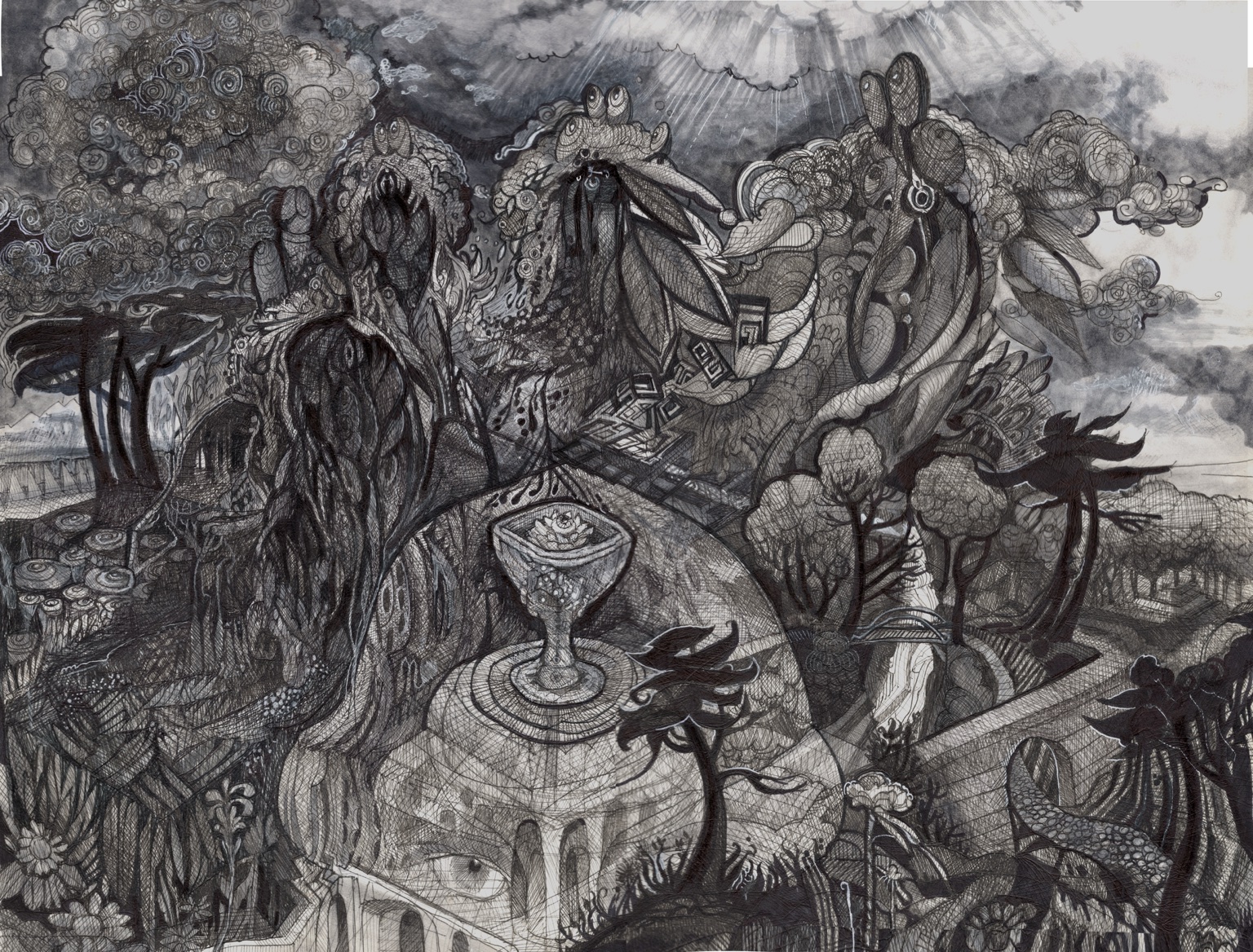 In fernem Land — original drawing by Richard J. Bailey