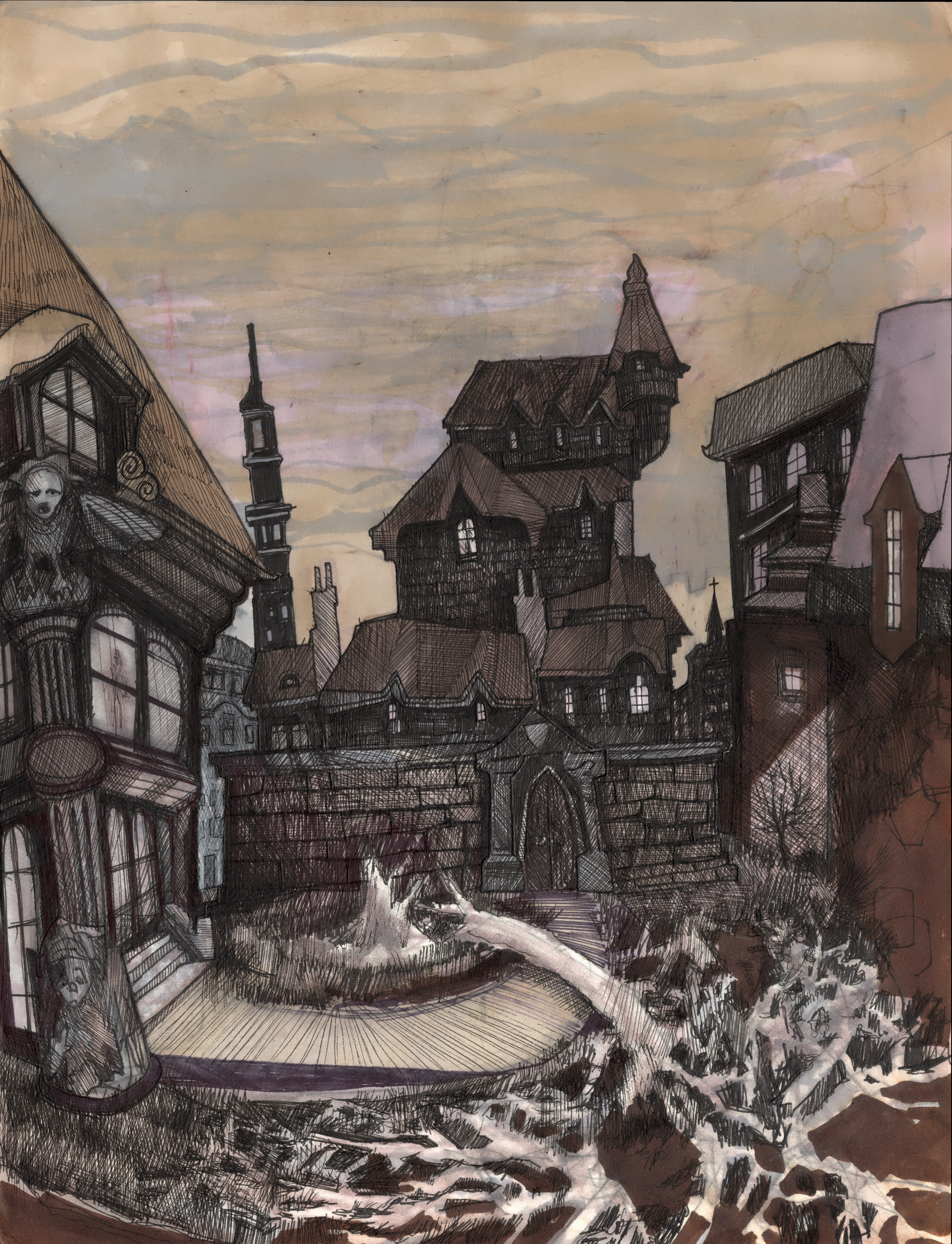 Frankenstein 3 — original drawing by Richard J. Bailey