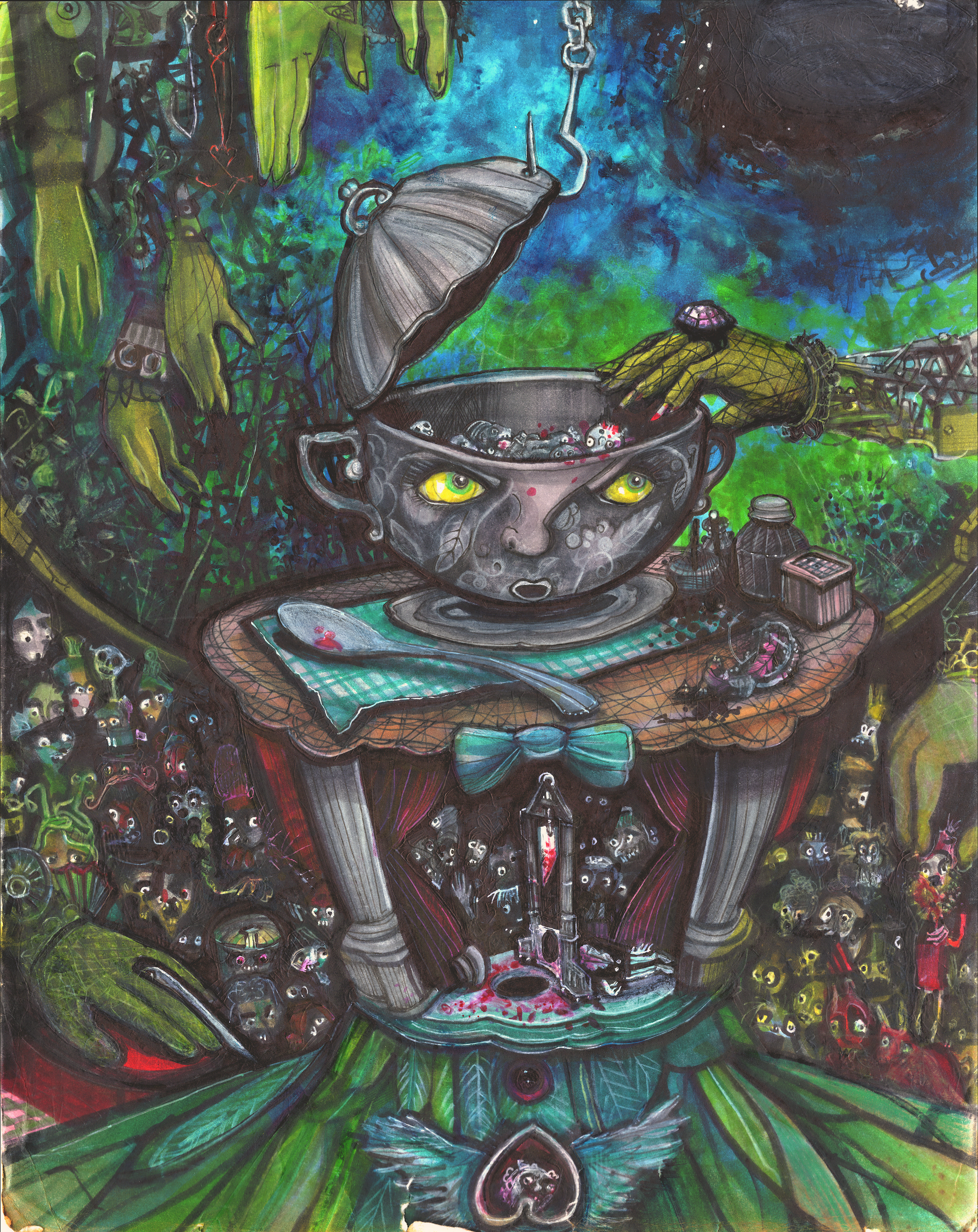The Hook and the Glove — original drawing by Richard J. Bailey