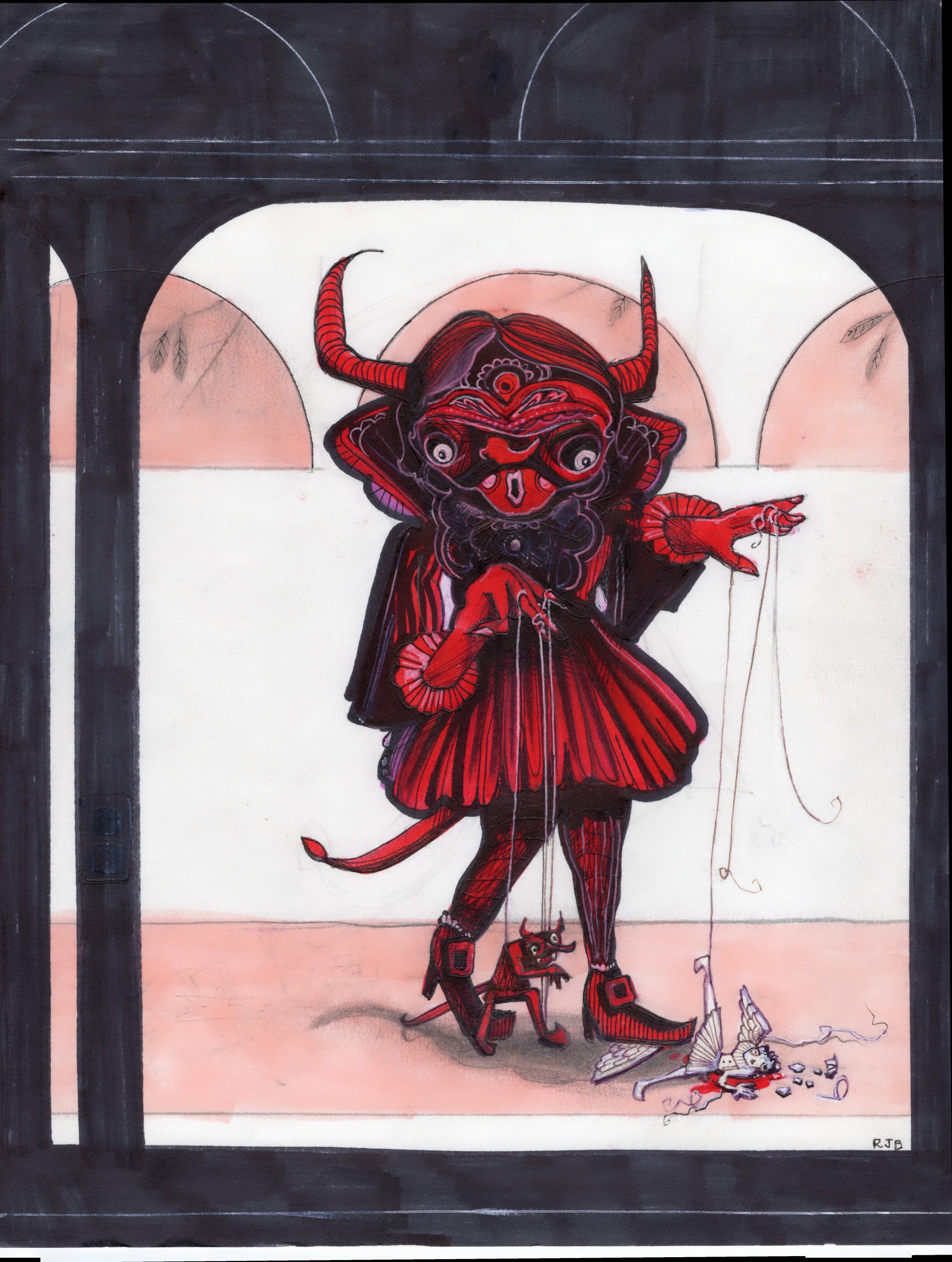 Oops — original drawing by Richard J. Bailey