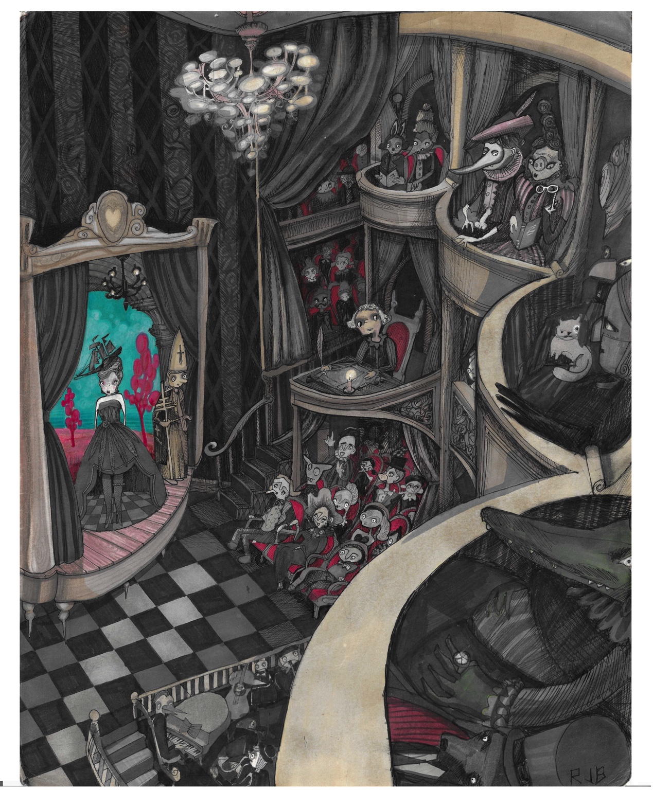 Theatre — original drawing by Richard J. Bailey