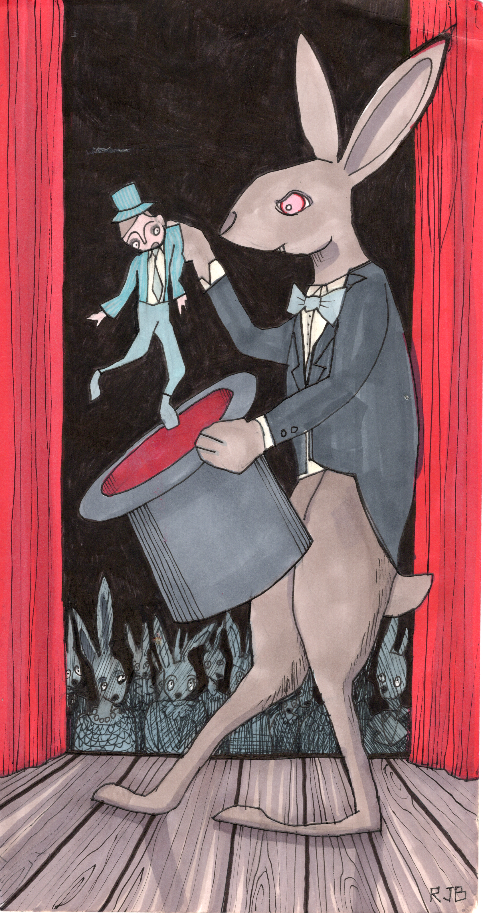 Rabbit’s Revenge — original drawing by Richard J. Bailey