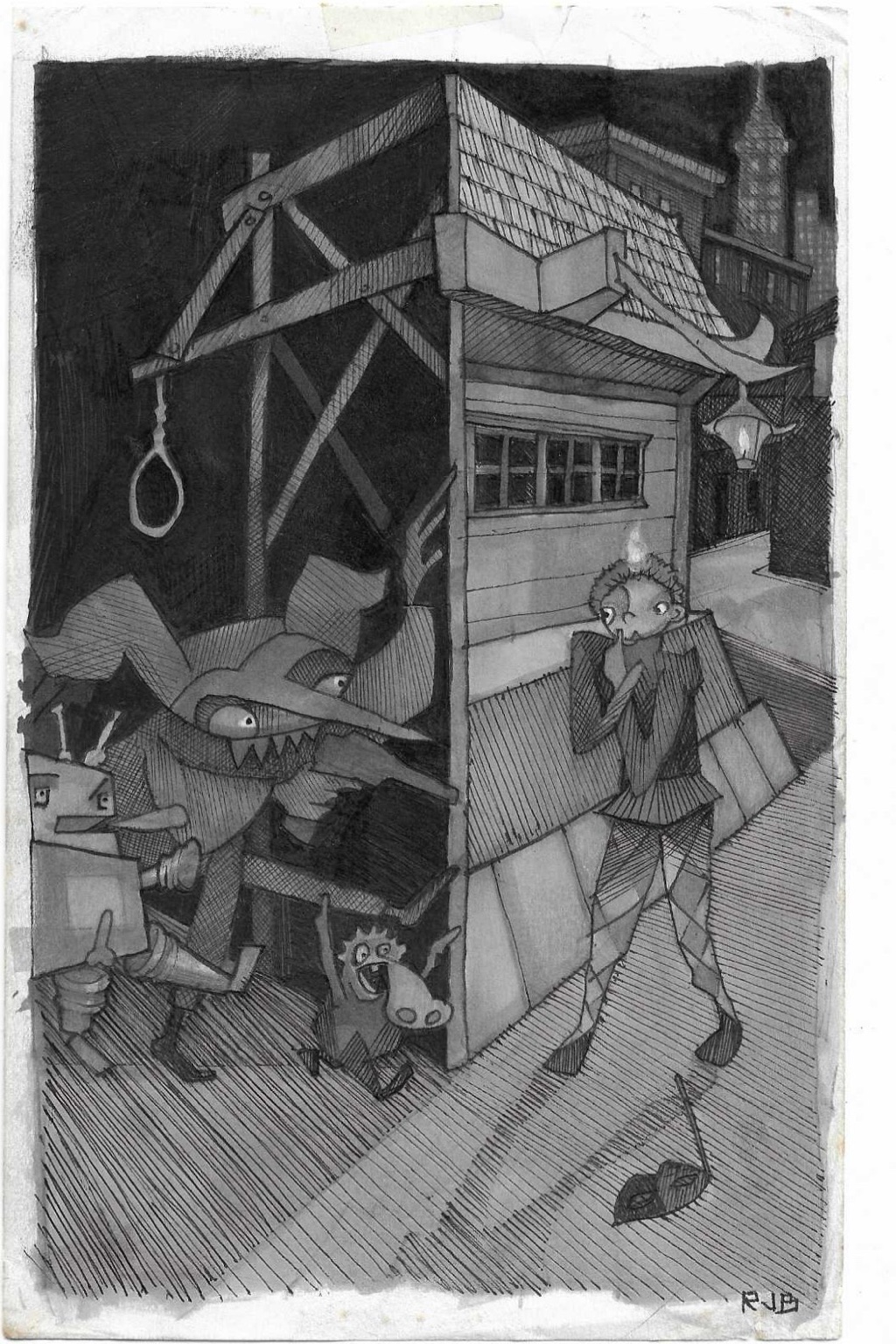 What I Feared Is Near — original drawing by Richard J. Bailey