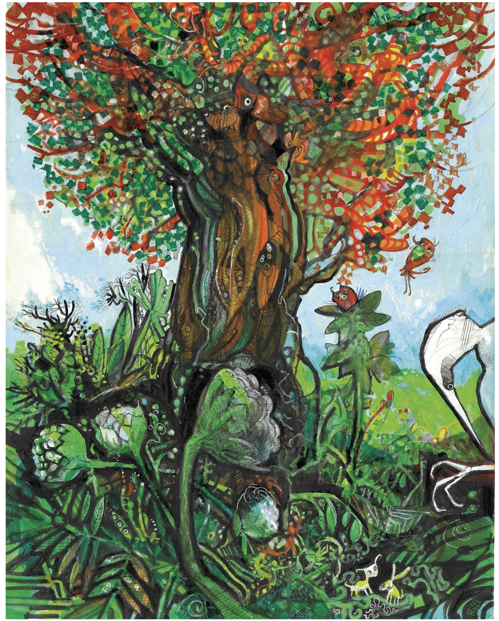 Printemps — original drawing by Richard J. Bailey