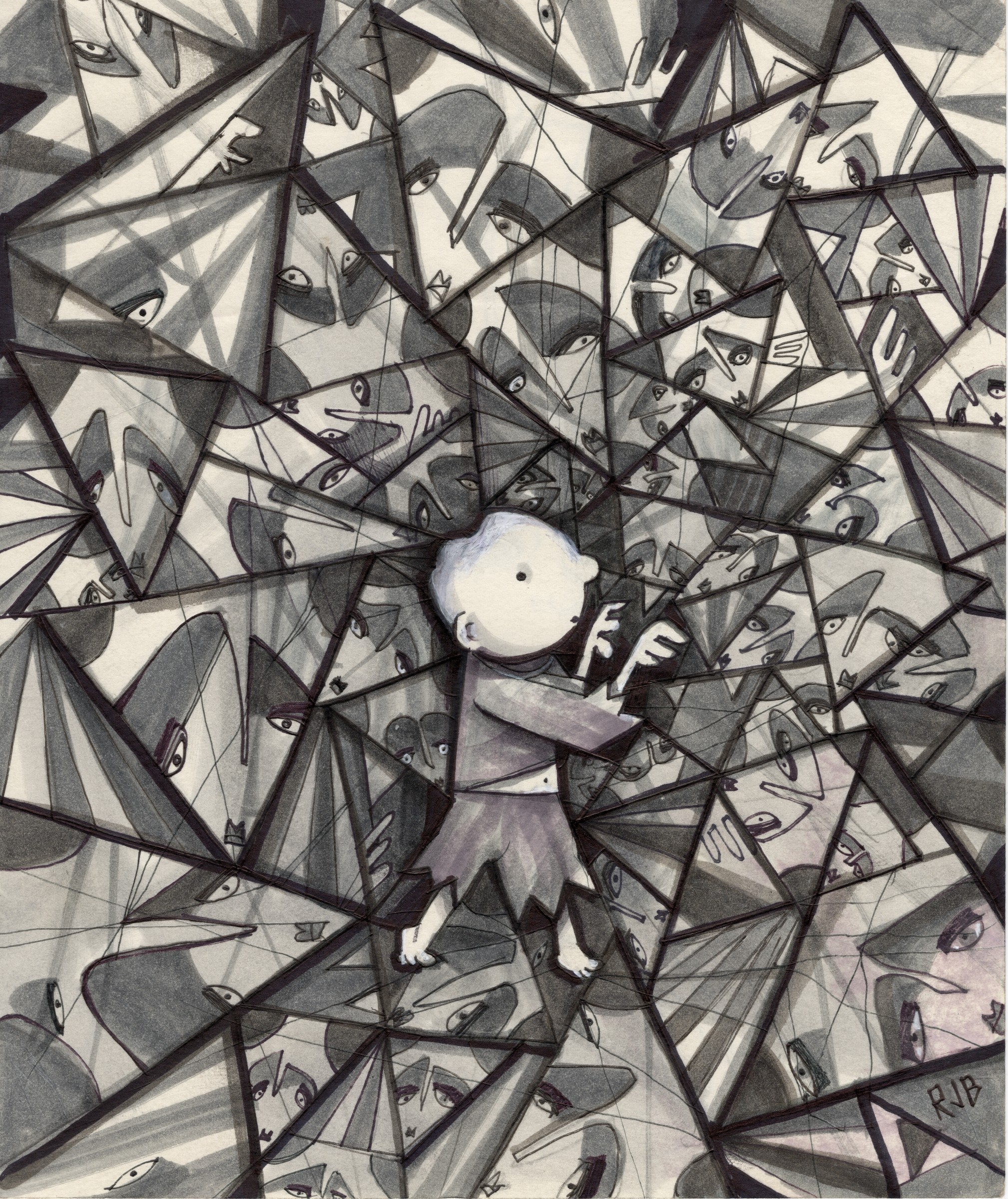 In the Icicle Palace 2 — original drawing by Richard J. Bailey